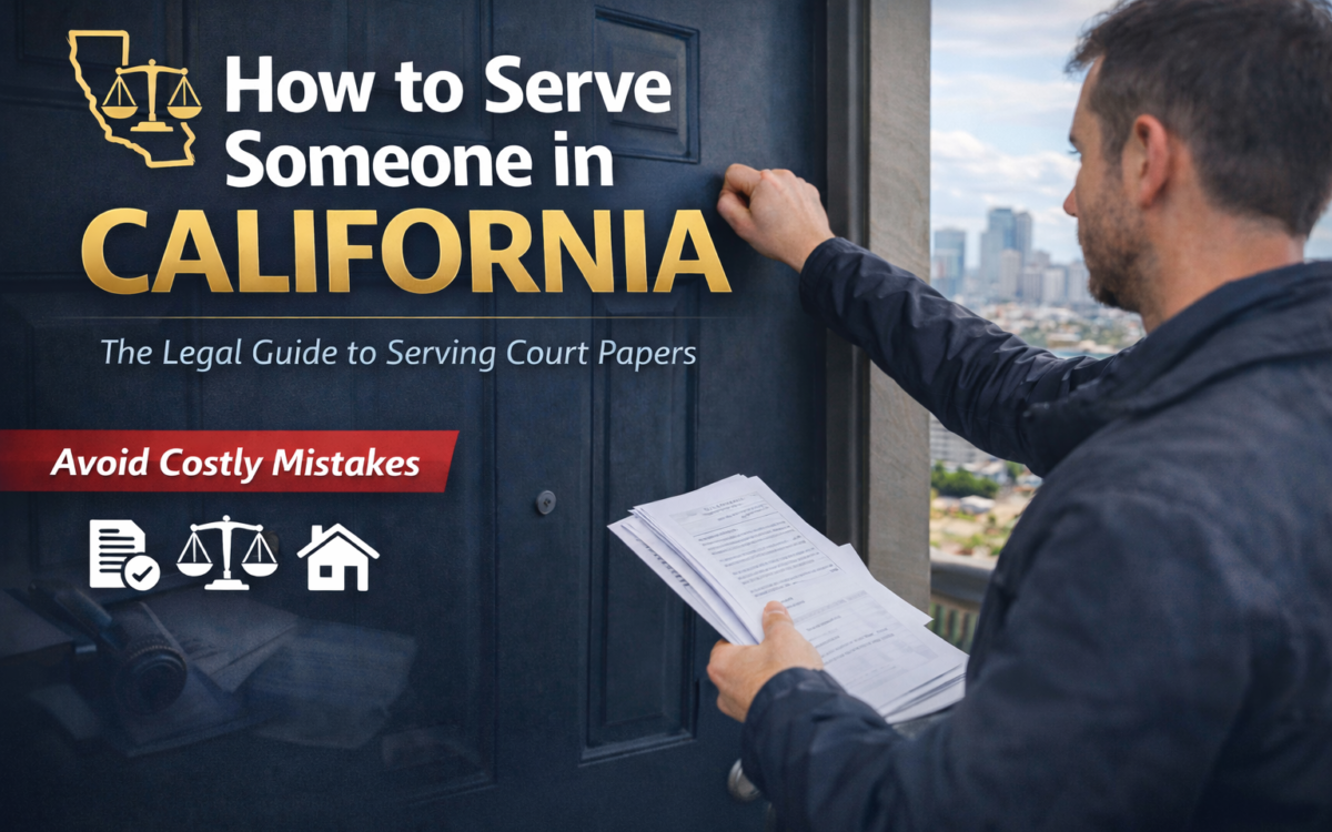 : Professional process server delivering legal documents in Los Angeles California