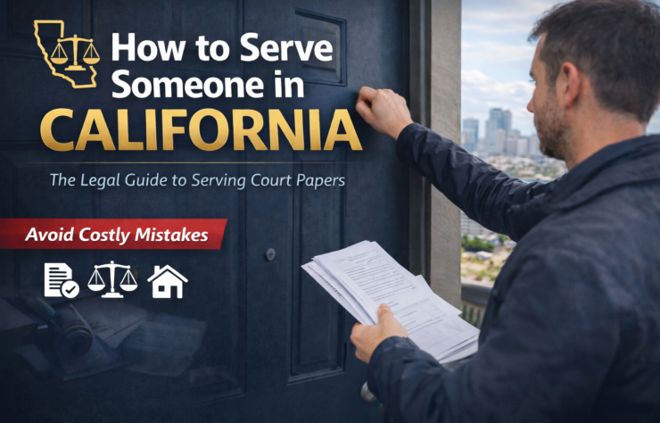 Process Server Los Angeles California Courts and Process Services : Professional process server delivering legal documents in Los Angeles California